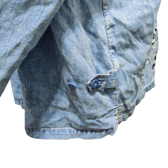 C.J. Banks 2X Plus Size Vintage 2004 Penguin Embroidered Denim Christmas Shirt - Picture 4 of 12